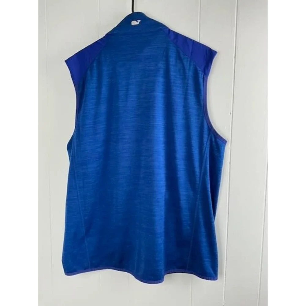 Vineyard Vines Mens Blue Full Zip Performance Vest Large 1K002235 Heathered Golf